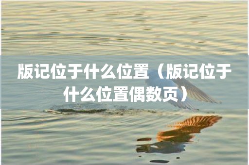 版记位于什么位置（版记位于什么位置偶数页）