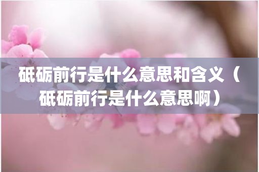 砥砺前行是什么意思和含义（砥砺前行是什么意思啊）