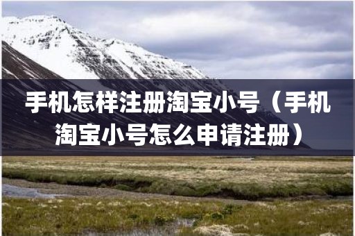 手机怎样注册淘宝小号（手机淘宝小号怎么申请注册）