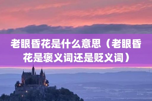 老眼昏花是什么意思（老眼昏花是褒义词还是贬义词）