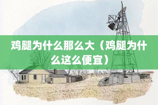 鸡腿为什么那么大（鸡腿为什么这么便宜）