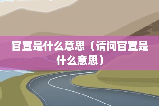 官宣是什么意思（请问官宣是什么意思）