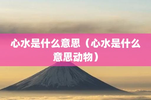心水是什么意思（心水是什么意思动物）