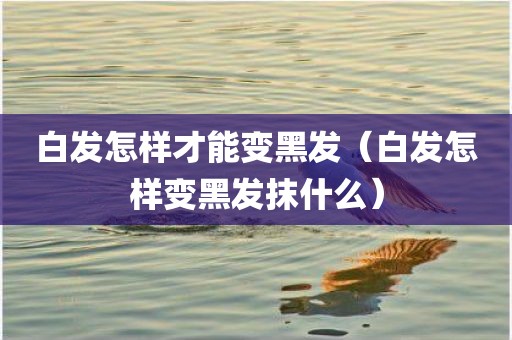 白发怎样才能变黑发（白发怎样变黑发抹什么）