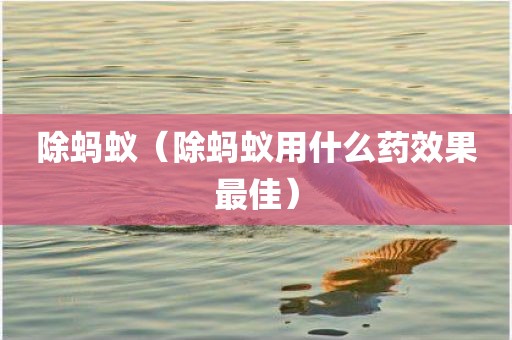 除蚂蚁（除蚂蚁用什么药效果最佳）