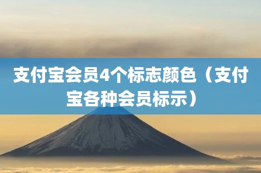 支付宝会员4个标志颜色（支付宝各种会员标示）