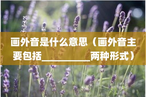 画外音是什么意思（画外音主要包括__________两种形式）