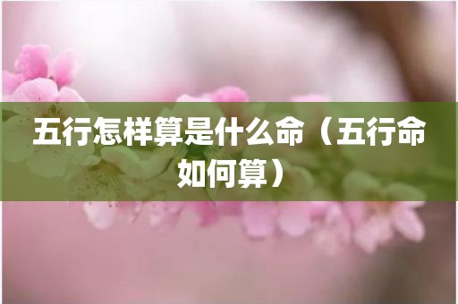 五行怎样算是什么命（五行命如何算）