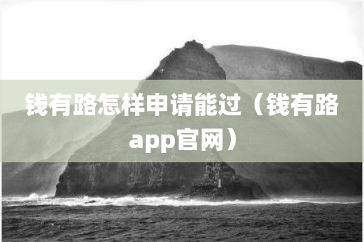 钱有路怎样申请能过（钱有路app官网）