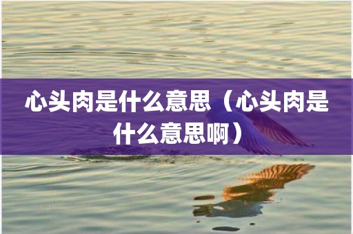 心头肉是什么意思（心头肉是什么意思啊）