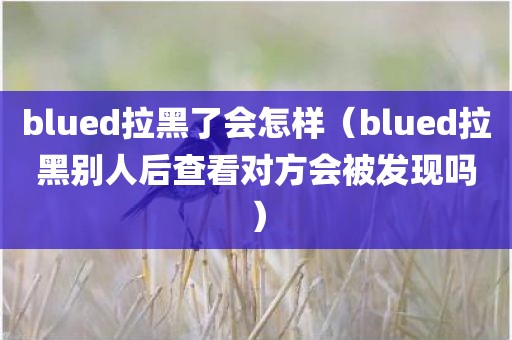 blued拉黑了会怎样（blued拉黑别人后查看对方会被发现吗）