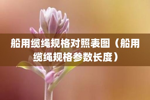 船用缆绳规格对照表图（船用缆绳规格参数长度）