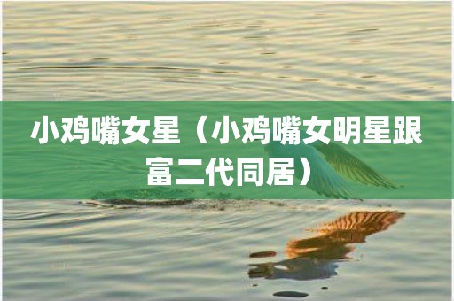 小鸡嘴女星（小鸡嘴女明星跟富二代同居）