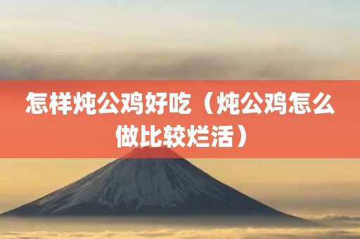 怎样炖公鸡好吃（炖公鸡怎么做比较烂活）