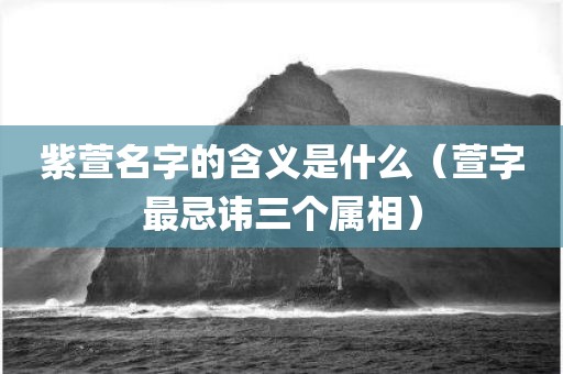 紫萱名字的含义是什么（萱字最忌讳三个属相）