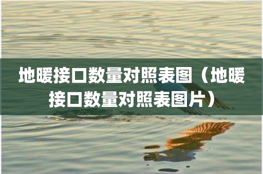 地暖接口数量对照表图（地暖接口数量对照表图片）