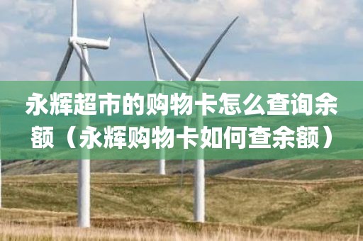 永辉超市的购物卡怎么查询余额（永辉购物卡如何查余额）