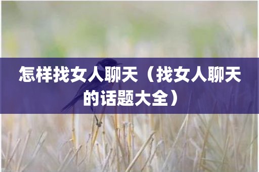怎样找女人聊天（找女人聊天的话题大全）