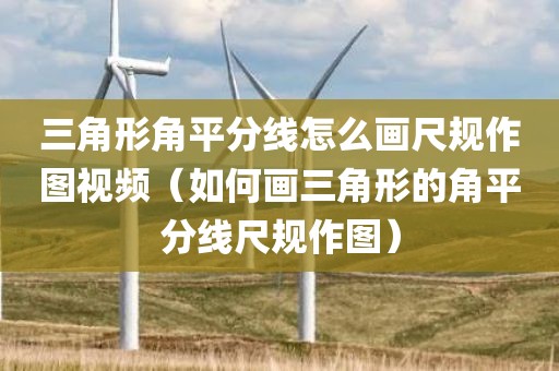 三角形角平分线怎么画尺规作图视频（如何画三角形的角平分线尺规作图）