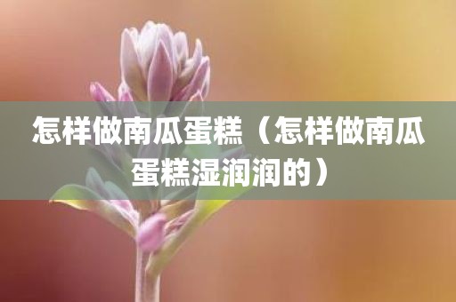 怎样做南瓜蛋糕（怎样做南瓜蛋糕湿润润的）