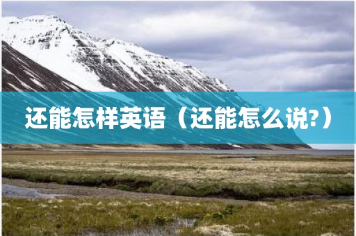 还能怎样英语（还能怎么说?）