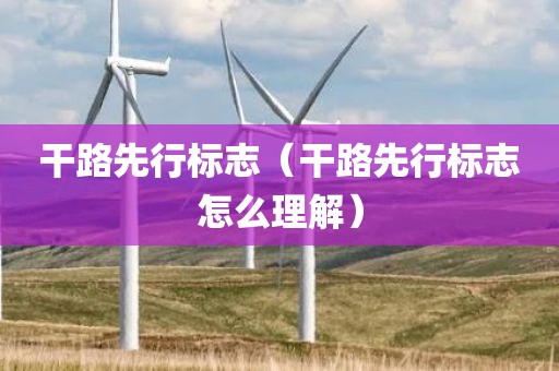干路先行标志（干路先行标志怎么理解）