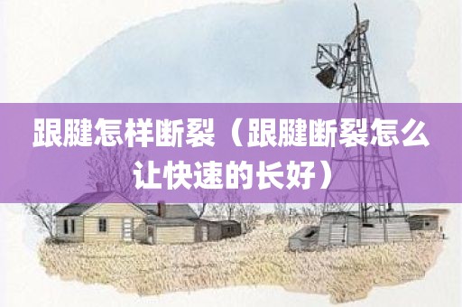 跟腱怎样断裂（跟腱断裂怎么让快速的长好）
