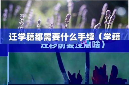 迁学籍都需要什么手续(学籍迁移前要注意啥)