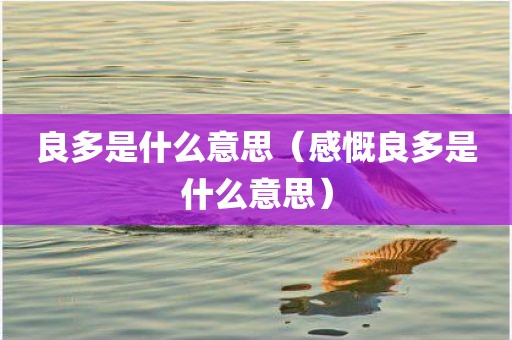 良多是什么意思（感慨良多是什么意思）