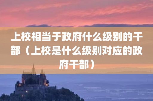 上校相当于政府什么级别的干部（上校是什么级别对应的政府干部）
