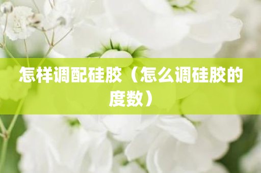 怎样调配硅胶（怎么调硅胶的度数）