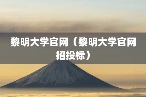 黎明大学官网（黎明大学官网招投标）