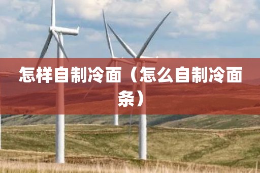 怎样自制冷面（怎么自制冷面条）