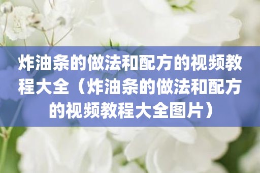 炸油条的做法和配方的视频教程大全（炸油条的做法和配方的视频教程大全图片）