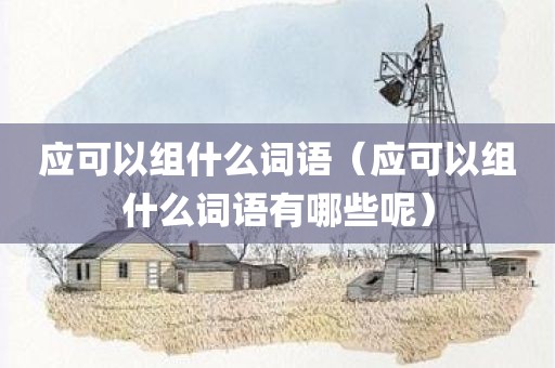 应可以组什么词语（应可以组什么词语有哪些呢）