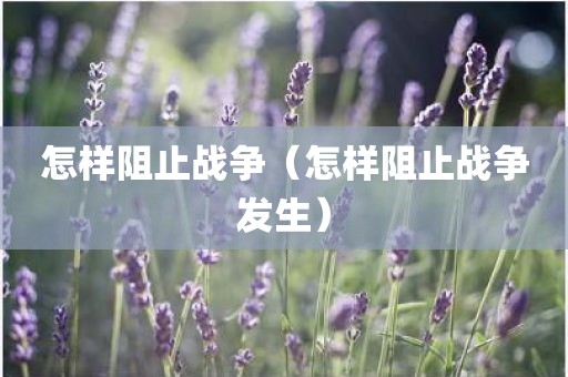 怎样阻止战争（怎样阻止战争发生）