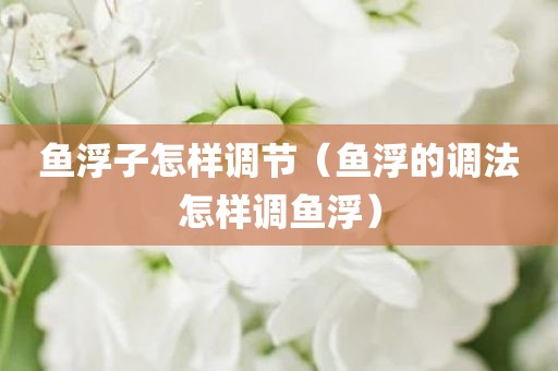 鱼浮子怎样调节（鱼浮的调法怎样调鱼浮）
