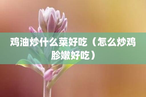 鸡油炒什么菜好吃（怎么炒鸡胗嫩好吃）