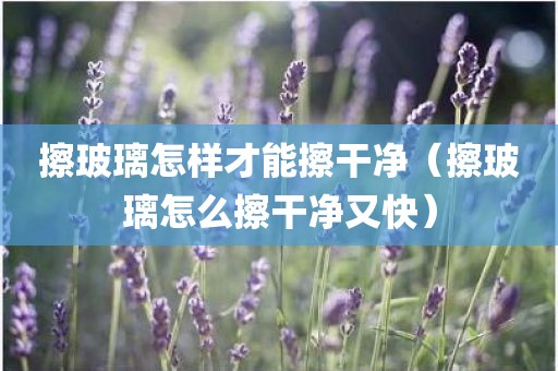 擦玻璃怎样才能擦干净（擦玻璃怎么擦干净又快）