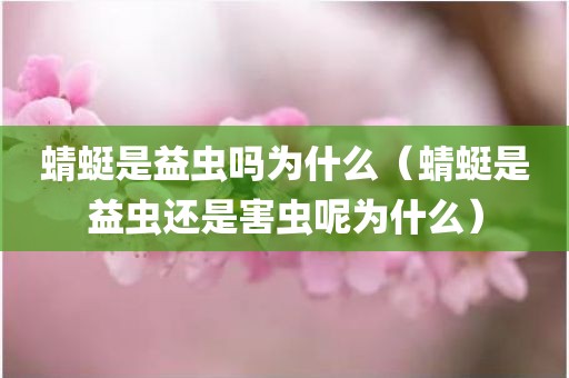 蜻蜓是益虫吗为什么（蜻蜓是益虫还是害虫呢为什么）