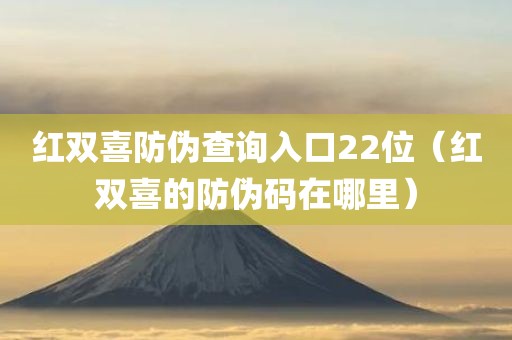 红双喜防伪查询入口22位（红双喜的防伪码在哪里）