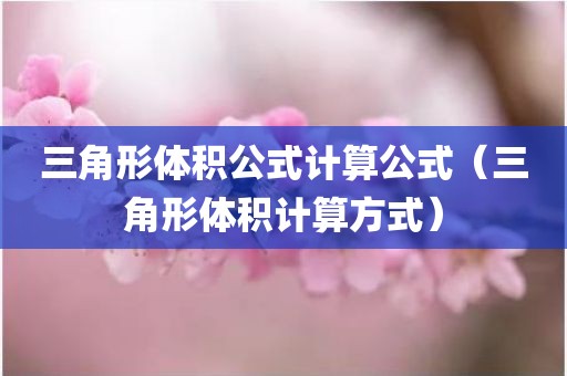 三角形体积公式计算公式（三角形体积计算方式）
