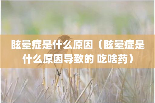 眩晕症是什么原因（眩晕症是什么原因导致的 吃啥药）