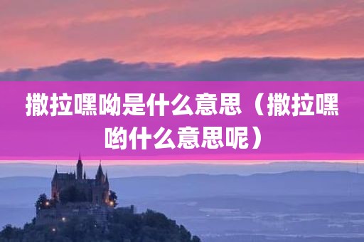 撒拉嘿呦是什么意思（撒拉嘿哟什么意思呢）