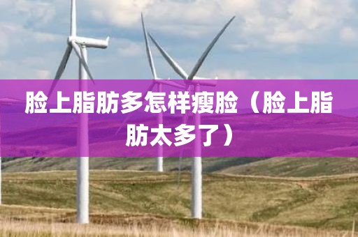 脸上脂肪多怎样瘦脸（脸上脂肪太多了）