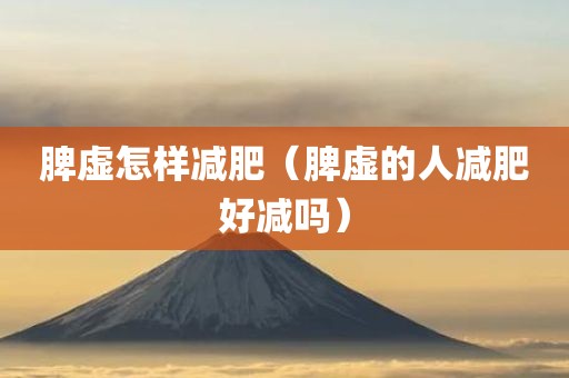 脾虚怎样减肥（脾虚的人减肥好减吗）