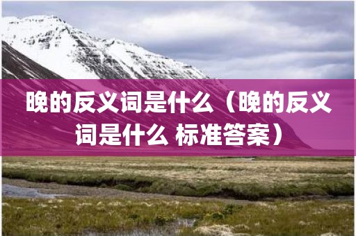 晚的反义词是什么（晚的反义词是什么 标准答案）