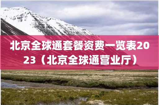 北京全球通套餐资费一览表2023（北京全球通营业厅）