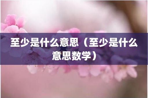 至少是什么意思（至少是什么意思数学）
