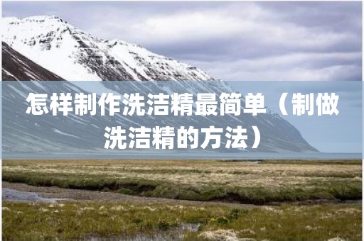 怎样制作洗洁精最简单（制做洗洁精的方法）